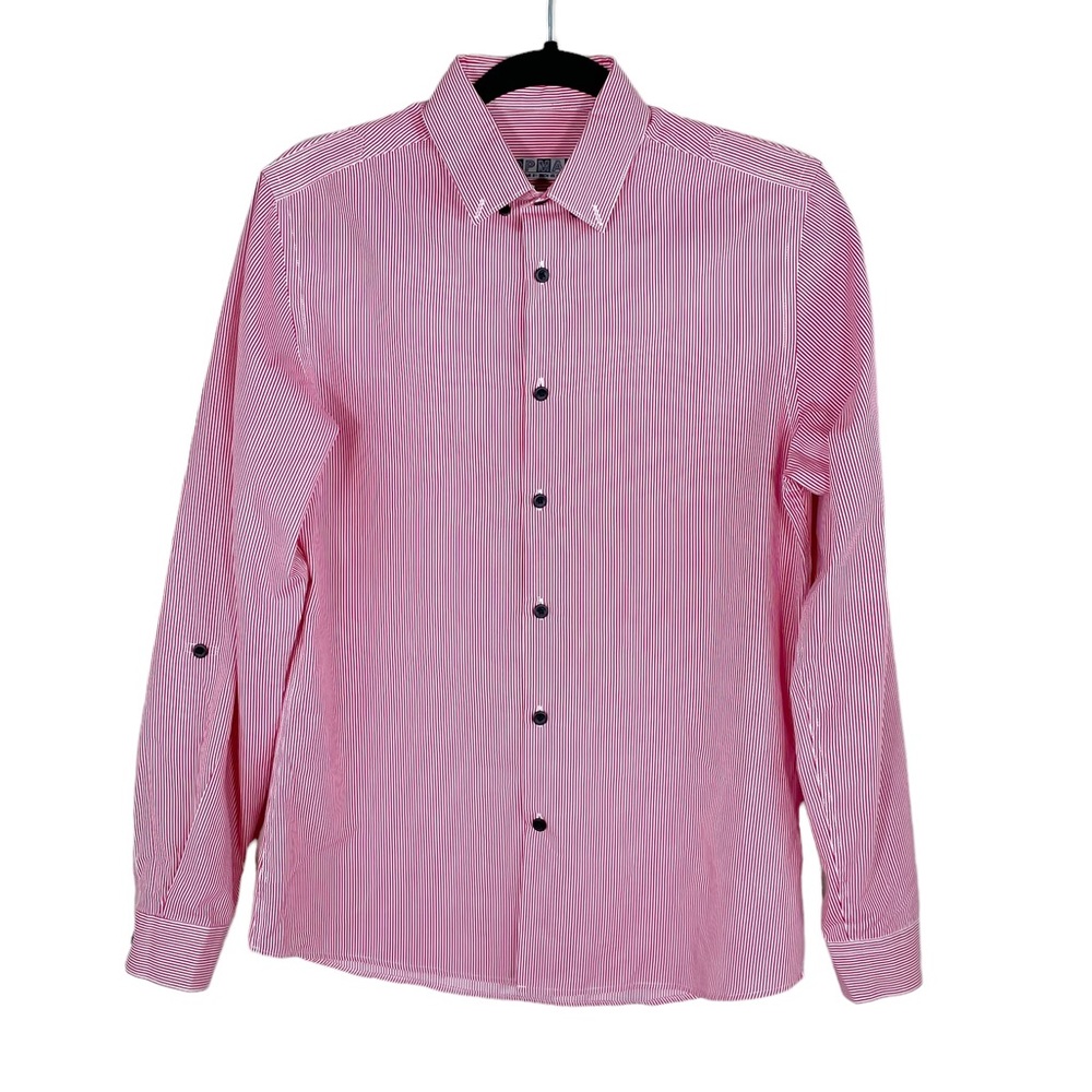 Topman Red Stripe Button Down Shirt